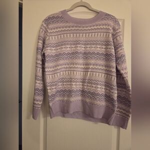 NWT Gloria Vanderbilt Fair Isle Crewneck Sweater M